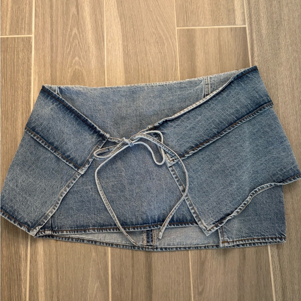 Lioness True Romance Denim Wrap Skirt